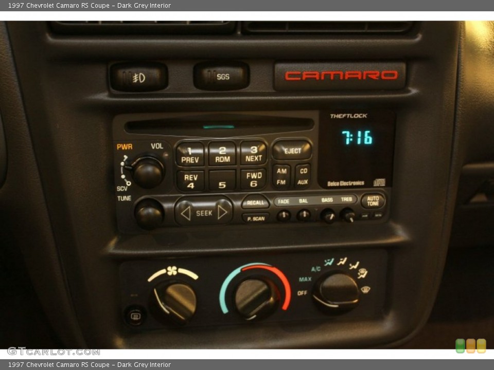 Dark Grey Interior Controls for the 1997 Chevrolet Camaro RS Coupe #49969839