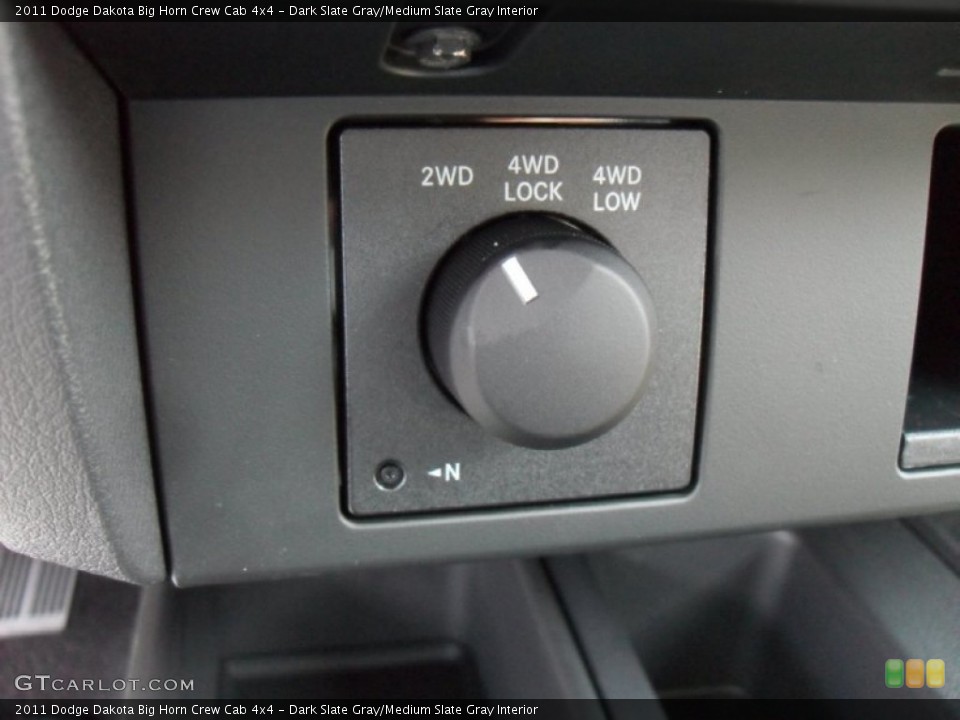 Dark Slate Gray/Medium Slate Gray Interior Controls for the 2011 Dodge Dakota Big Horn Crew Cab 4x4 #49976616