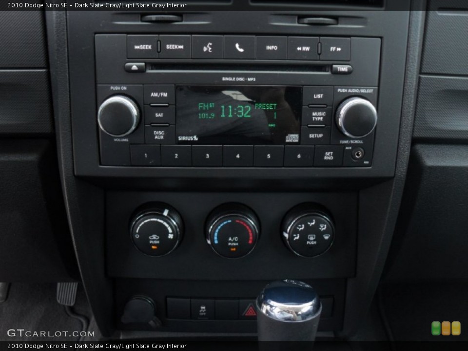 Dark Slate Gray/Light Slate Gray Interior Controls for the 2010 Dodge Nitro SE #49977420