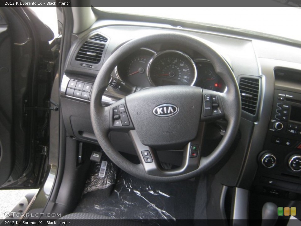 Black Interior Steering Wheel for the 2012 Kia Sorento LX #49993228