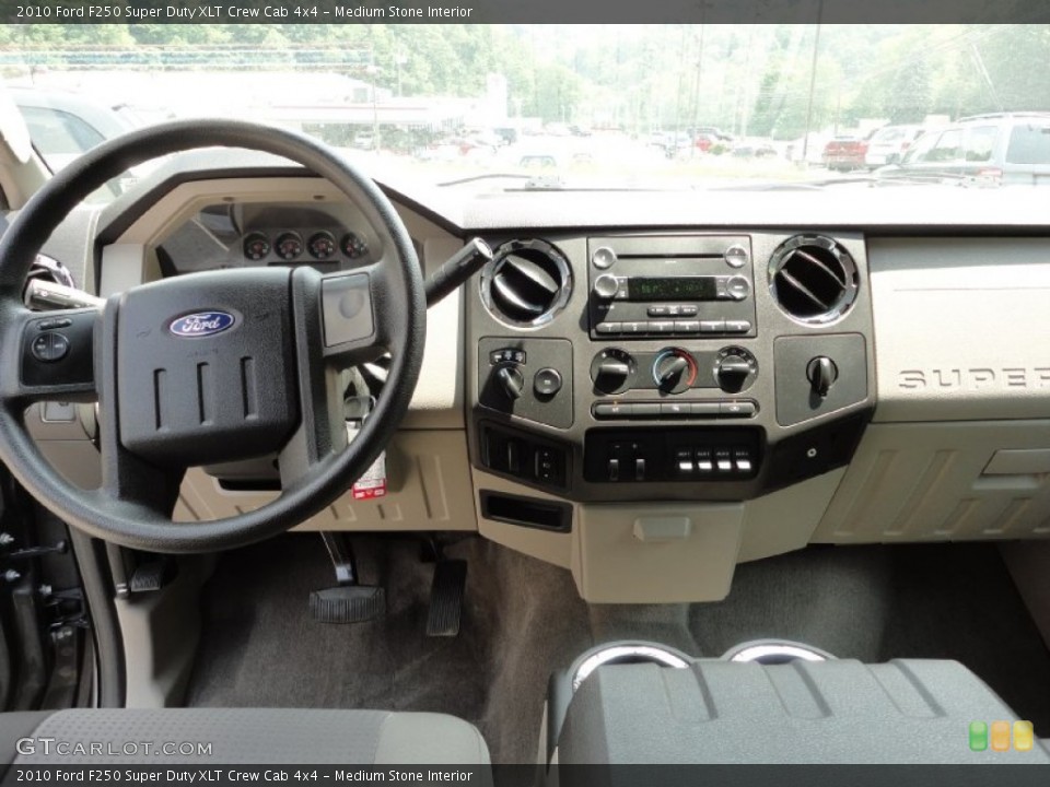 Medium Stone Interior Dashboard for the 2010 Ford F250 Super Duty XLT Crew Cab 4x4 #49995031