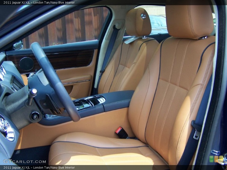 London Tan/Navy Blue Interior Photo for the 2011 Jaguar XJ XJL #49995085
