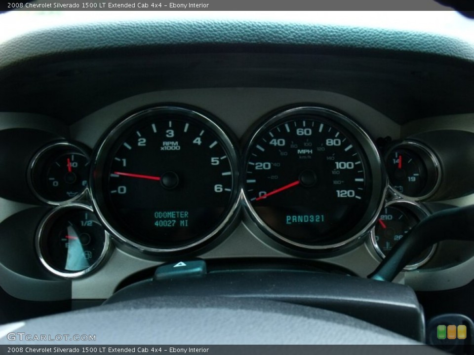 Ebony Interior Gauges for the 2008 Chevrolet Silverado 1500 LT Extended Cab 4x4 #49999837