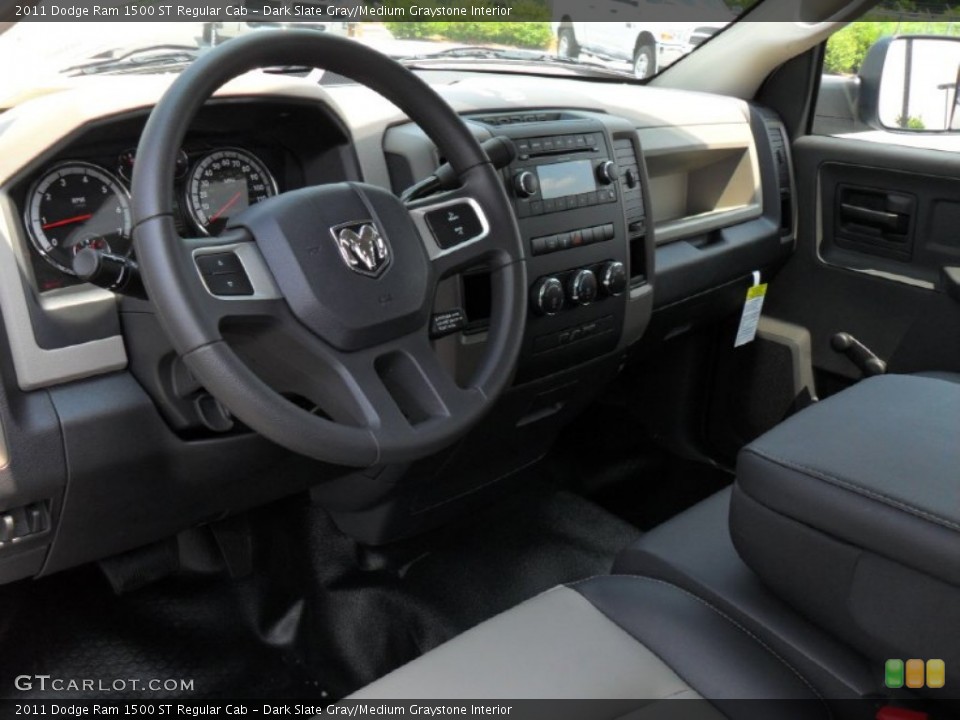 Dark Slate Gray/Medium Graystone Interior Prime Interior for the 2011 Dodge Ram 1500 ST Regular Cab #50001532