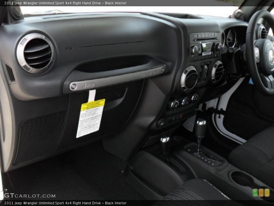 Black Interior Dashboard for the 2011 Jeep Wrangler Unlimited Sport 4x4 Right Hand Drive #50002360