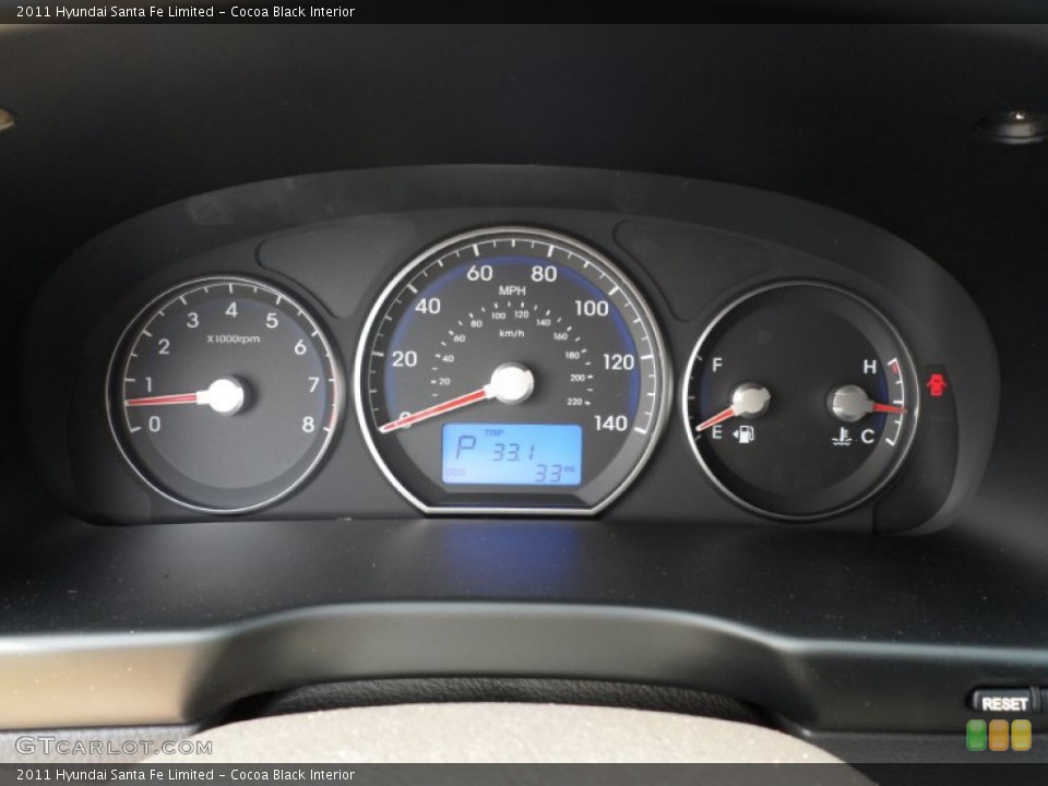 Cocoa Black Interior Gauges for the 2011 Hyundai Santa Fe Limited #50007076