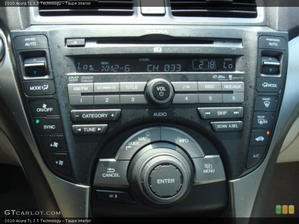 Taupe Interior Controls for the 2010 Acura TL 3.5 Technology #50014225