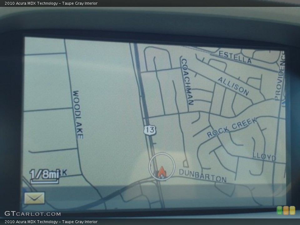 Taupe Gray Interior Navigation for the 2010 Acura MDX Technology #50014498