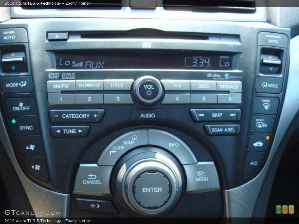 Ebony Interior Controls for the 2010 Acura TL 3.5 Technology #50014888
