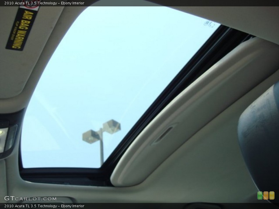 Ebony Interior Sunroof for the 2010 Acura TL 3.5 Technology #50020741