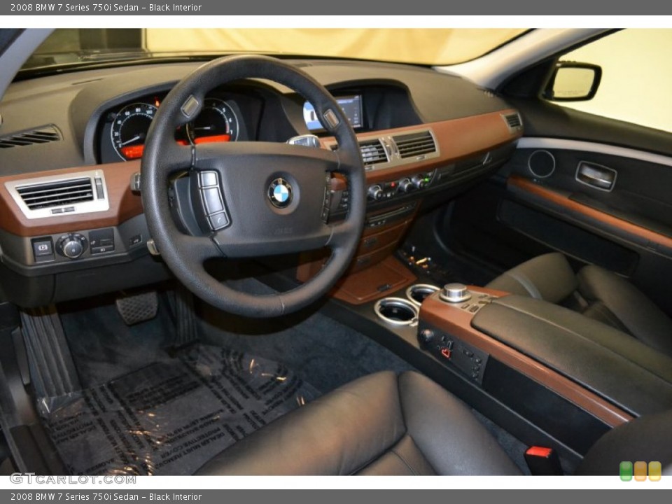 Black Interior Prime Interior for the 2008 BMW 7 Series 750i Sedan #50020966