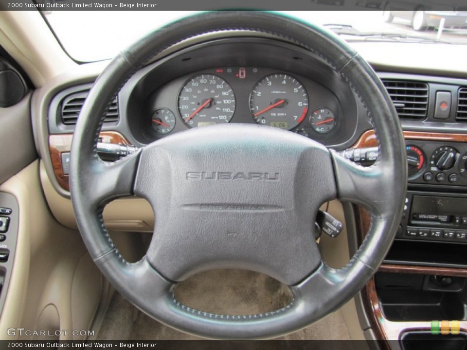 Beige Interior Steering Wheel for the 2000 Subaru Outback Limited Wagon #50023177