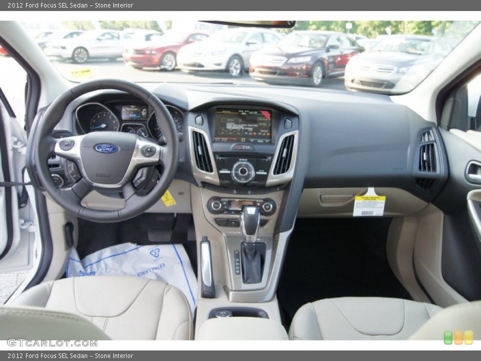 Stone Interior Dashboard for the 2012 Ford Focus SEL Sedan #50023576
