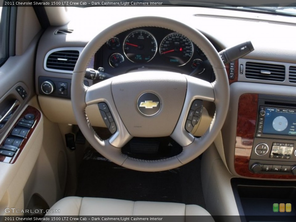 Dark Cashmere/Light Cashmere Interior Steering Wheel for the 2011 Chevrolet Silverado 1500 LTZ Crew Cab #50023723