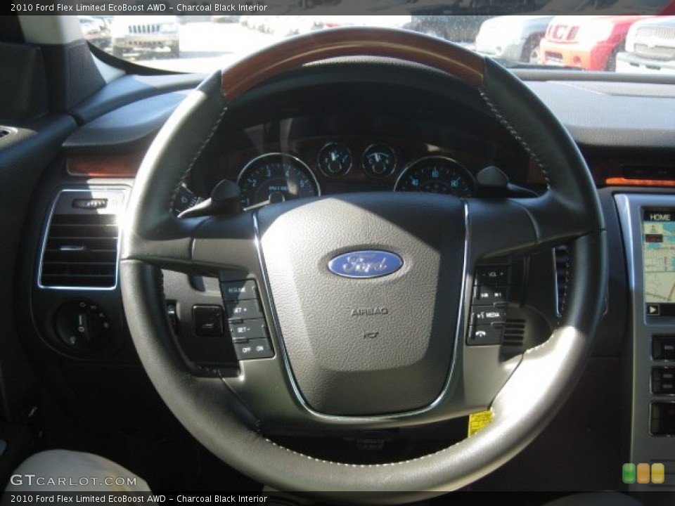 Charcoal Black Interior Steering Wheel for the 2010 Ford Flex Limited EcoBoost AWD #50031874