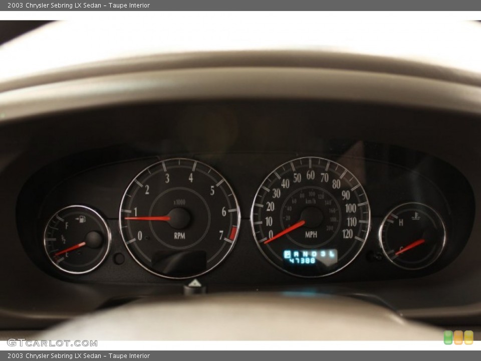 Taupe Interior Gauges for the 2003 Chrysler Sebring LX Sedan #50033615