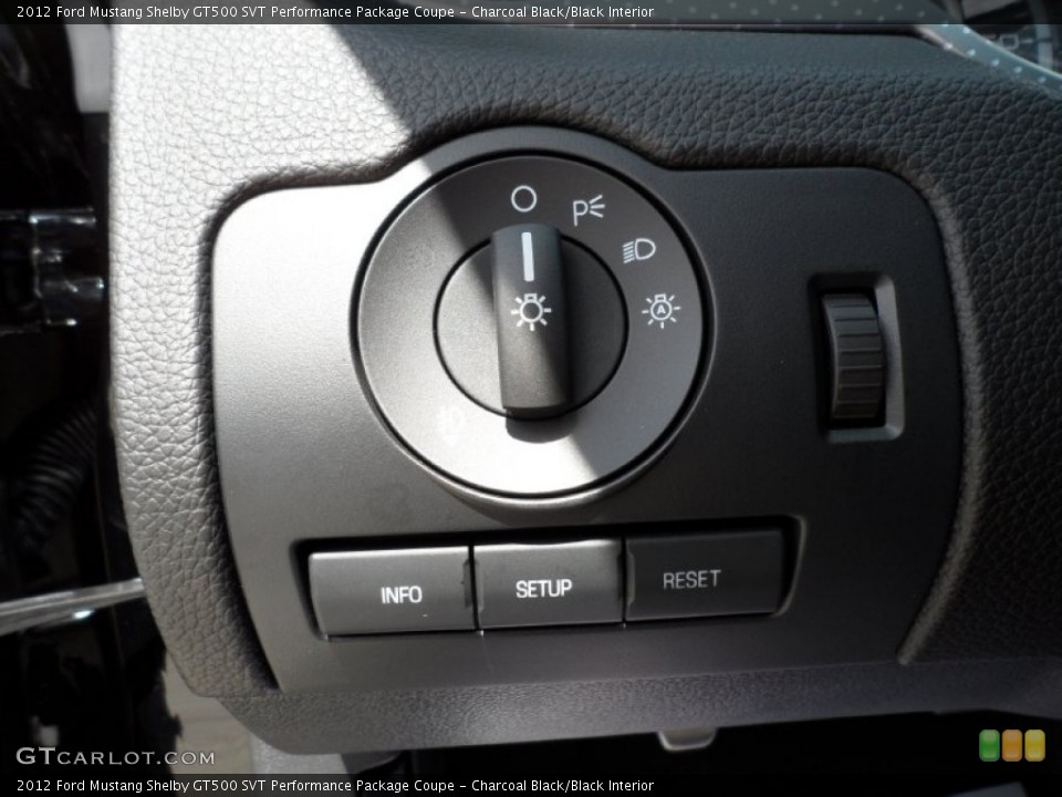 Charcoal Black/Black Interior Controls for the 2012 Ford Mustang Shelby GT500 SVT Performance Package Coupe #50044752