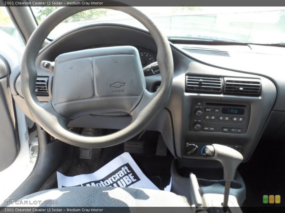 Medium Gray Interior Dashboard for the 2001 Chevrolet Cavalier LS Sedan #50045085