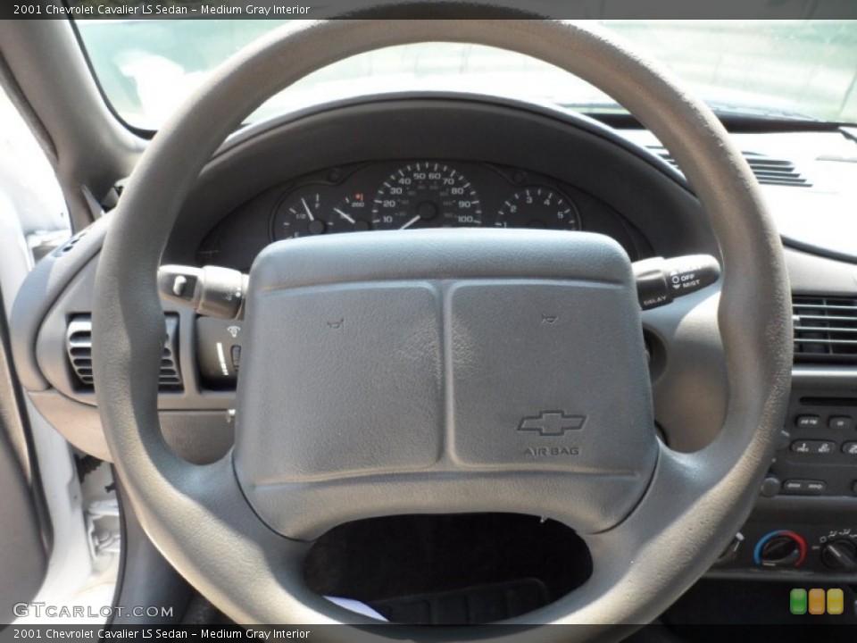 Medium Gray Interior Steering Wheel for the 2001 Chevrolet Cavalier LS Sedan #50045139
