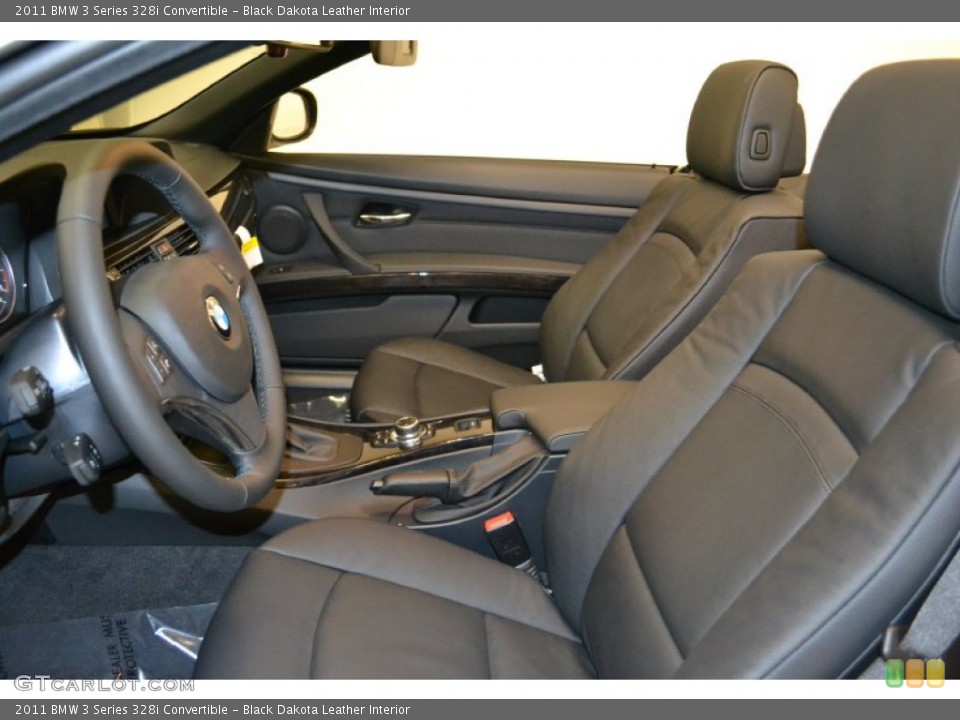 Black Dakota Leather Interior Photo for the 2011 BMW 3 Series 328i Convertible #50052726