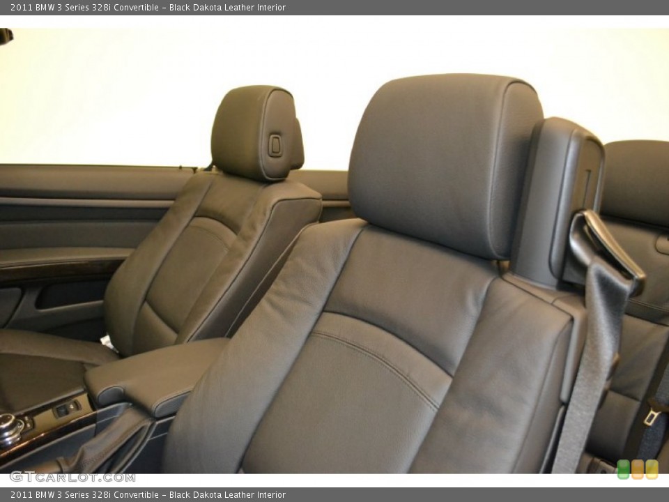 Black Dakota Leather Interior Photo for the 2011 BMW 3 Series 328i Convertible #50052741