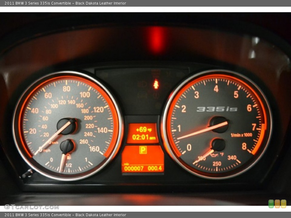 Black Dakota Leather Interior Gauges for the 2011 BMW 3 Series 335is Convertible #50053159