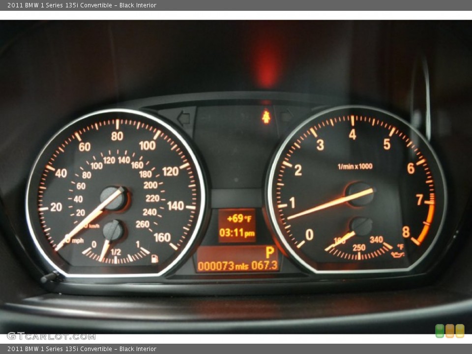 Black Interior Gauges for the 2011 BMW 1 Series 135i Convertible #50058118