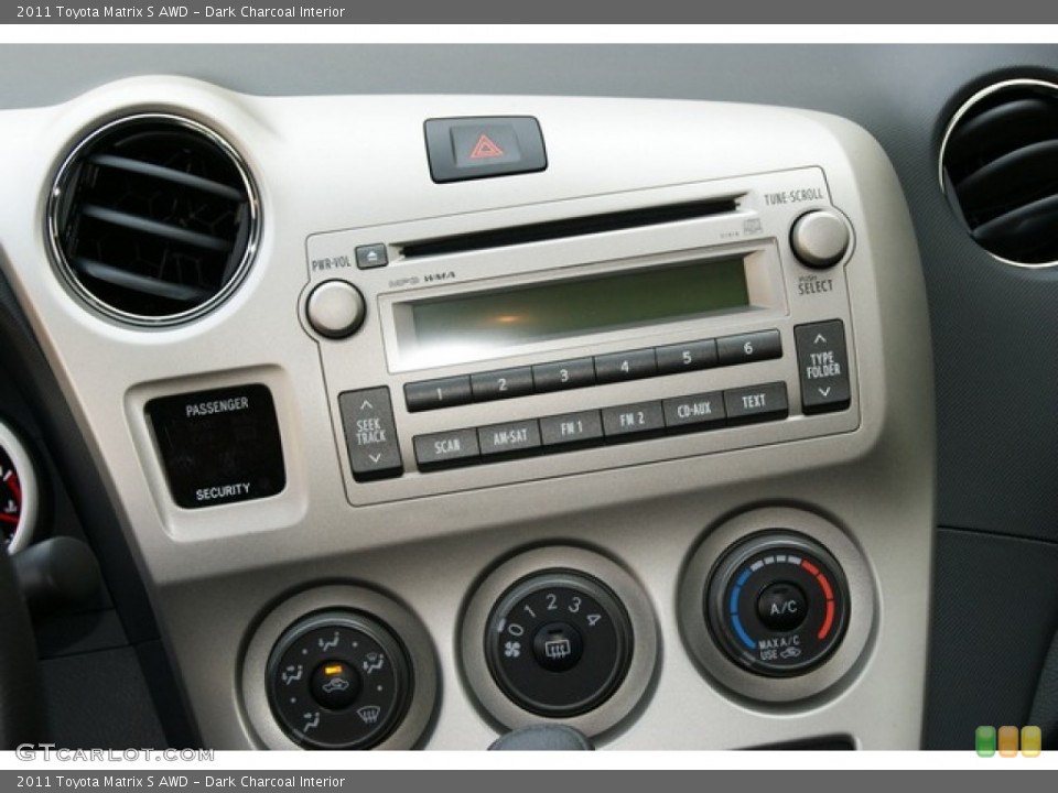 Dark Charcoal Interior Controls for the 2011 Toyota Matrix S AWD #50058121