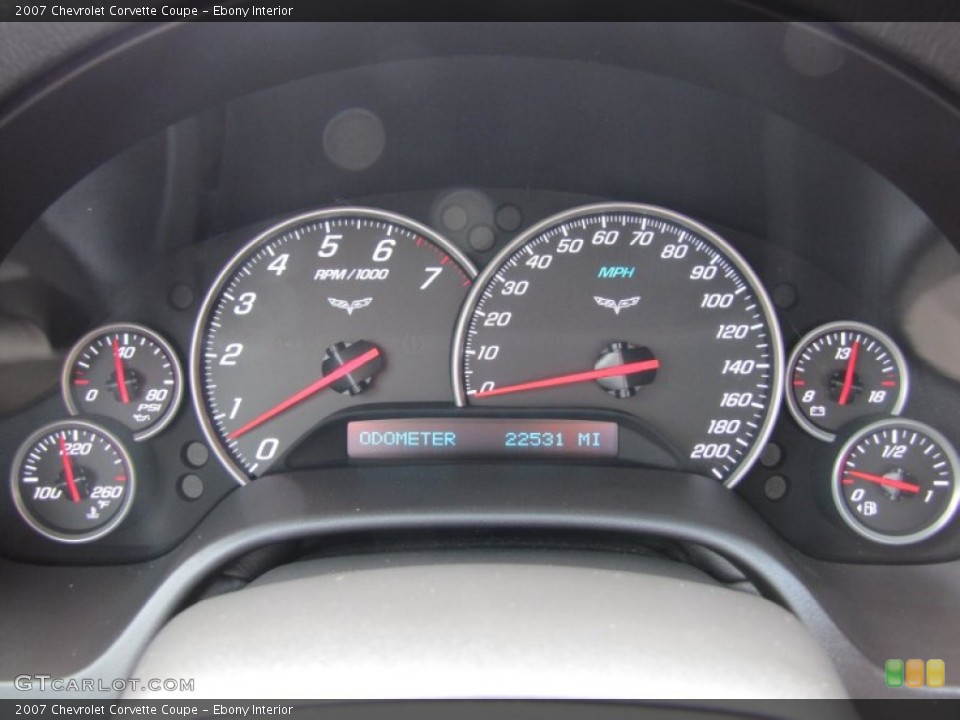 Ebony Interior Gauges for the 2007 Chevrolet Corvette Coupe #50058175