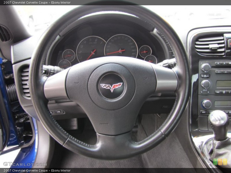 Ebony Interior Steering Wheel for the 2007 Chevrolet Corvette Coupe #50058190