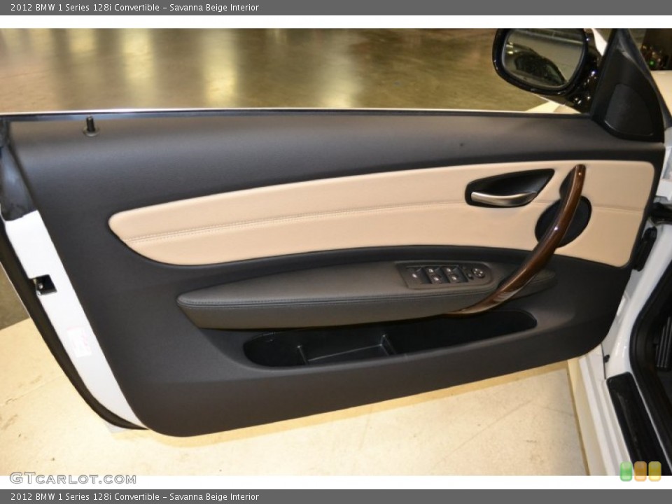 Savanna Beige Interior Door Panel for the 2012 BMW 1 Series 128i Convertible #50058727