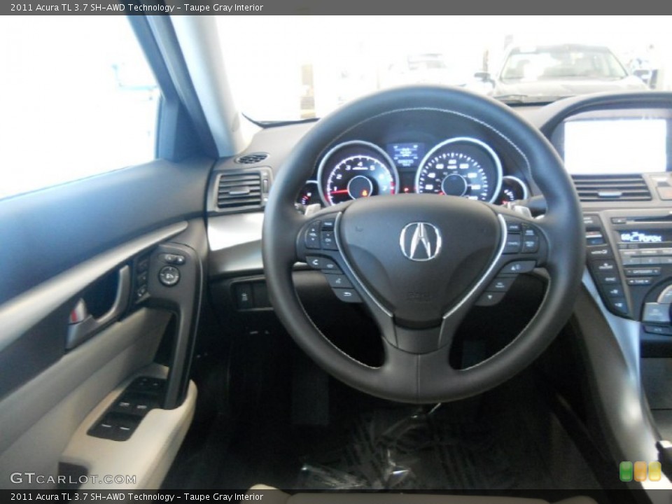 Taupe Gray Interior Steering Wheel for the 2011 Acura TL 3.7 SH-AWD Technology #50071264