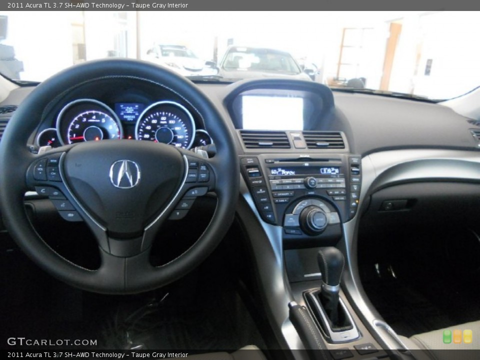 Taupe Gray Interior Dashboard for the 2011 Acura TL 3.7 SH-AWD Technology #50071279