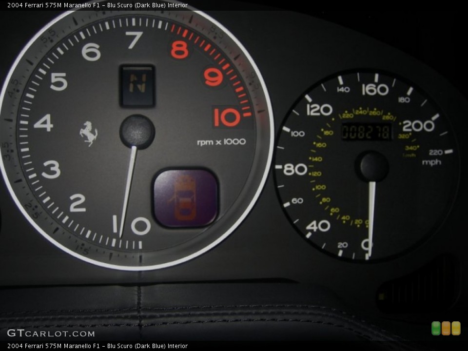 Blu Scuro (Dark Blue) Interior Gauges for the 2004 Ferrari 575M Maranello F1 #50079850