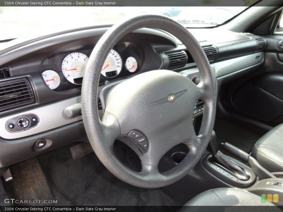 Dark Slate Gray Interior Steering Wheel for the 2004 Chrysler Sebring GTC Convertible #50084741