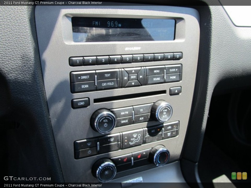 Charcoal Black Interior Controls for the 2011 Ford Mustang GT Premium Coupe #50102448