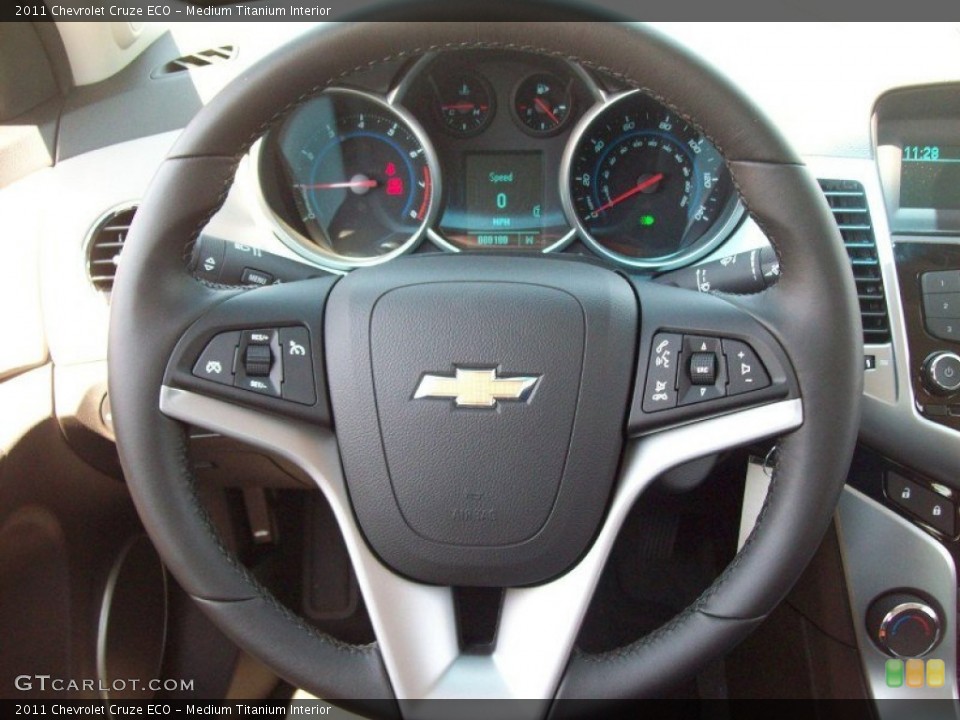 Medium Titanium Interior Steering Wheel for the 2011 Chevrolet Cruze ECO #50117790