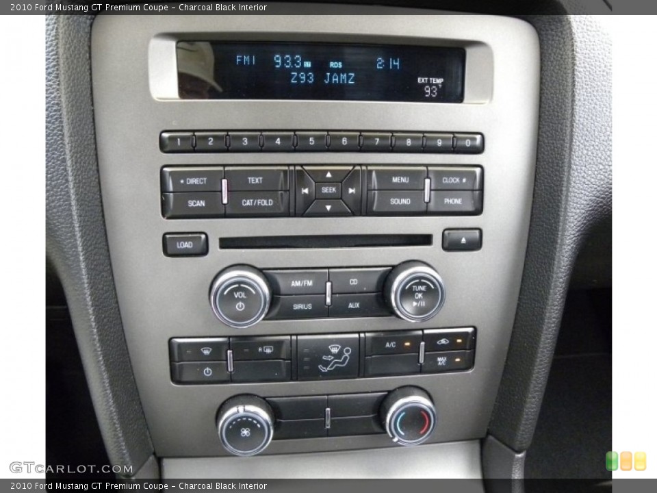 Charcoal Black Interior Controls for the 2010 Ford Mustang GT Premium Coupe #50118714