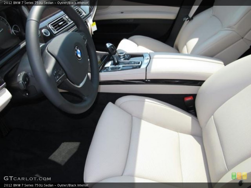 Oyster/Black Interior Photo for the 2012 BMW 7 Series 750Li Sedan #50120583