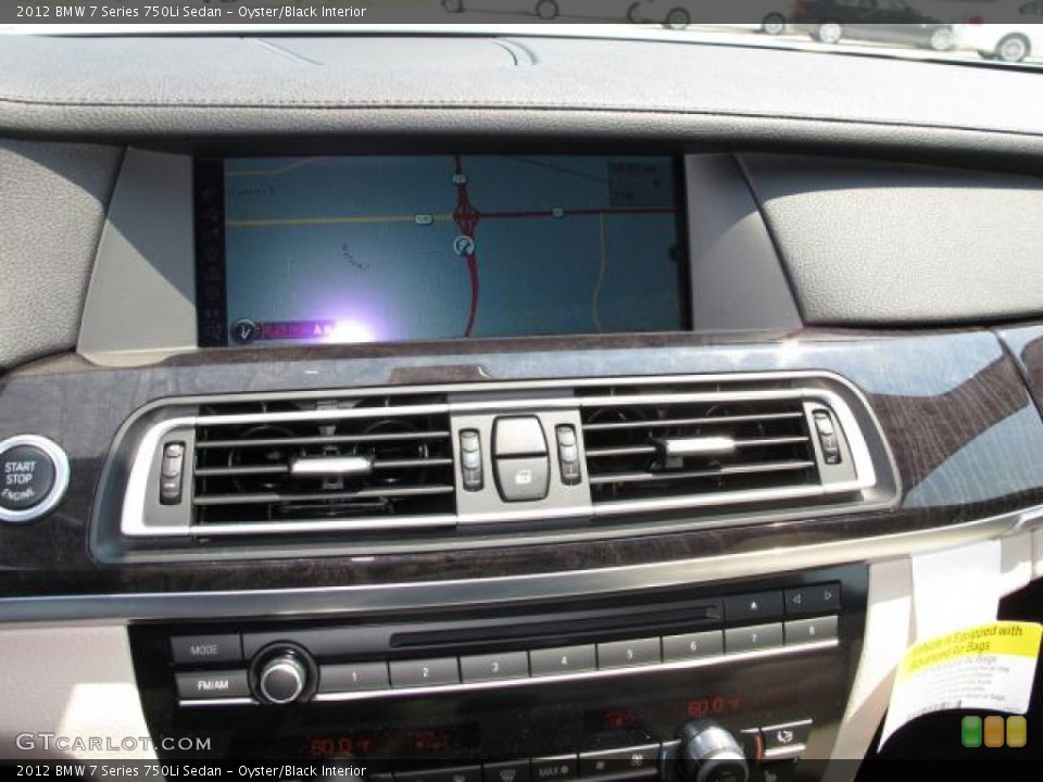 Oyster/Black Interior Controls for the 2012 BMW 7 Series 750Li Sedan #50120613
