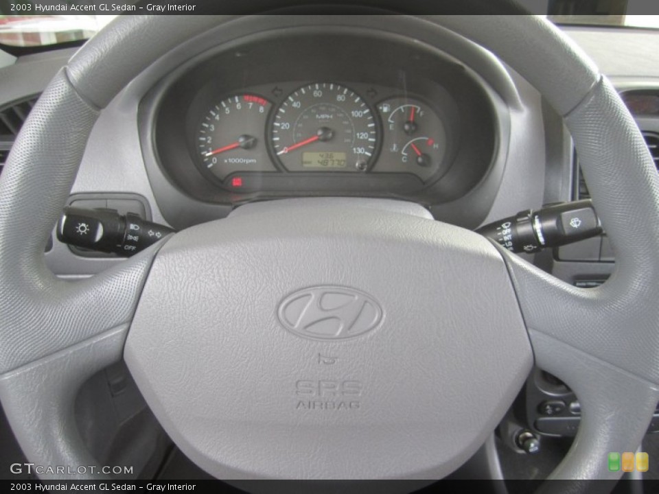 Gray Interior Steering Wheel for the 2003 Hyundai Accent GL Sedan #50136844