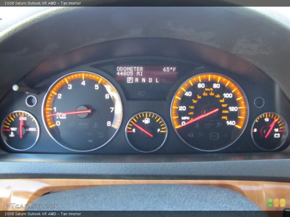 Tan Interior Gauges for the 2008 Saturn Outlook XR AWD #50148709