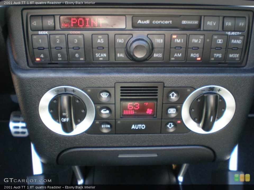 Ebony Black Interior Controls for the 2001 Audi TT 1.8T quattro Roadster #50155016