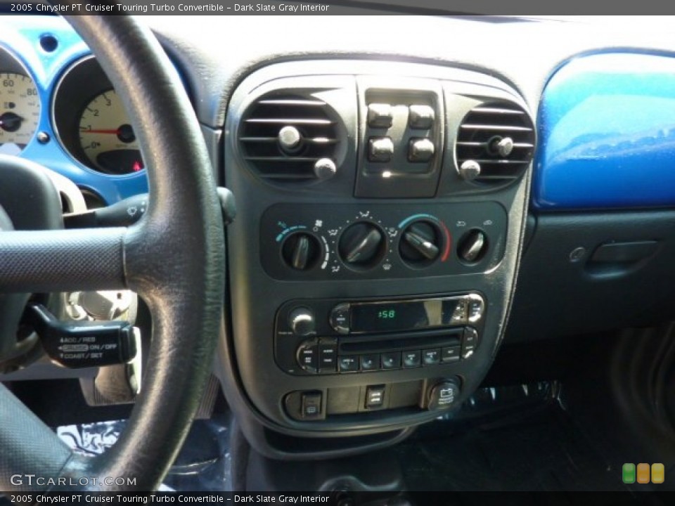 Dark Slate Gray Interior Controls for the 2005 Chrysler PT Cruiser Touring Turbo Convertible #50155940