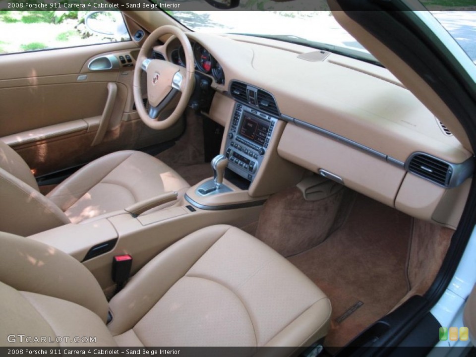 Sand Beige Interior Dashboard for the 2008 Porsche 911 Carrera 4 Cabriolet #50156084