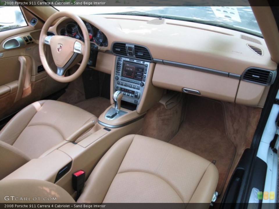 Sand Beige Interior Dashboard for the 2008 Porsche 911 Carrera 4 Cabriolet #50156135