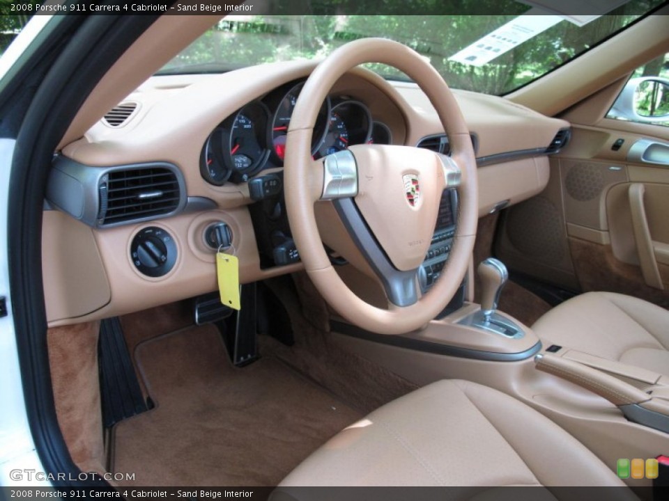 Sand Beige Interior Steering Wheel for the 2008 Porsche 911 Carrera 4 Cabriolet #50156150