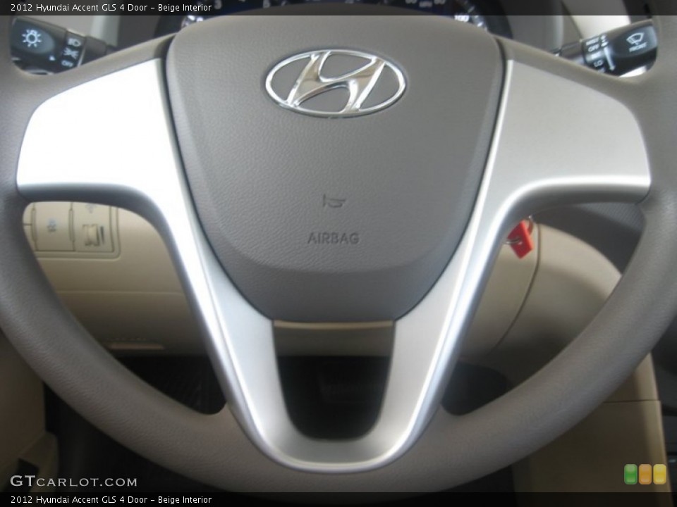 Beige Interior Steering Wheel for the 2012 Hyundai Accent GLS 4 Door #50158673