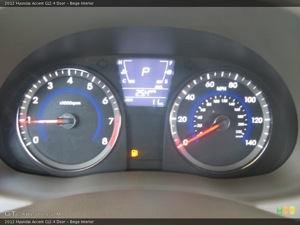 Beige Interior Gauges for the 2012 Hyundai Accent GLS 4 Door #50158688