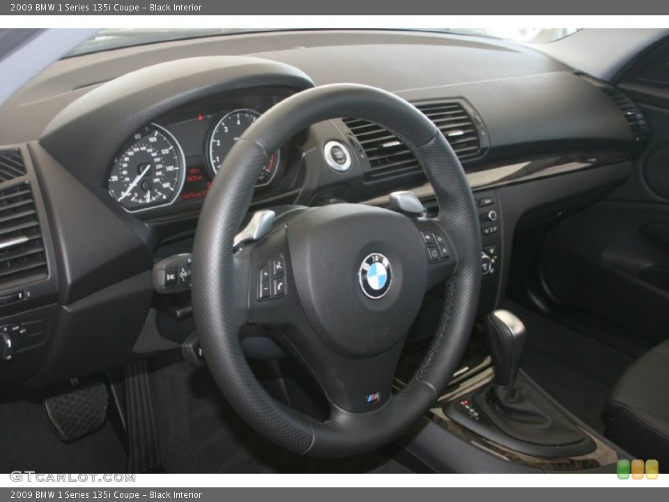 Black Interior Steering Wheel for the 2009 BMW 1 Series 135i Coupe #50163725